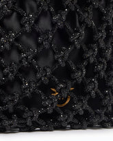Small shoulder bag with micro rhinestones - Black | Pinko