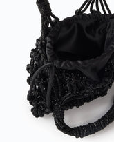 Small shoulder bag with micro rhinestones - Black | Pinko