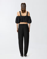 Top corto a palloncino con spalle scoperte - | Pinko