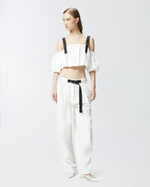 Top corto a palloncino con spalle scoperte - | Pinko