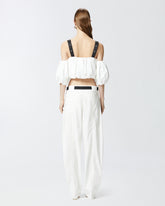 Top corto a palloncino con spalle scoperte - | Pinko