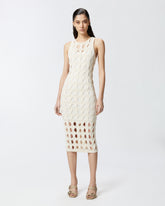 Abito midi in maglia traforata - | Pinko