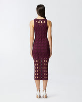 Abito midi in maglia traforata - | Pinko