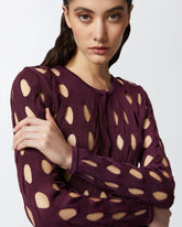 Cardigan corto in maglia traforata - | Pinko