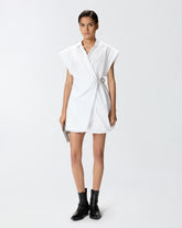 Abito corto a camicia con incrocio - | Pinko