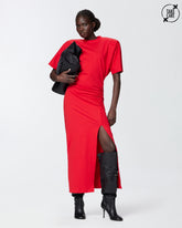 Abito lungo a t-shirt con spalle imbottite - | Pinko