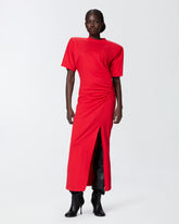 Abito lungo a t-shirt con spalle imbottite - | Pinko