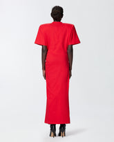 Abito lungo a t-shirt con spalle imbottite - | Pinko