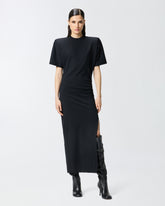 Abito lungo a t-shirt con spalle imbottite - | Pinko