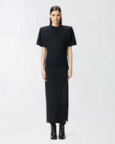 Abito lungo a t-shirt con spalle imbottite - | Pinko
