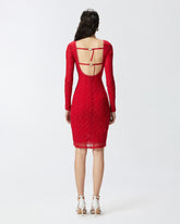 Vestito aderente in pizzo con schiena scoperta - | Pinko