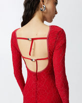 Vestito aderente in pizzo con schiena scoperta - | Pinko