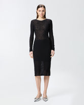 Vestito aderente in pizzo con schiena scoperta - | Pinko