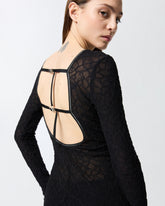 Vestito aderente in pizzo con schiena scoperta - | Pinko