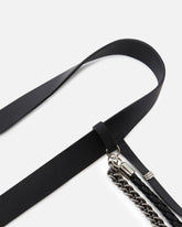 Cintura in cuoio con catenine e cinturini 3cm - | Pinko