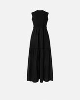 Abito lungo in cotone con gilet smanicato utility - | Pinko