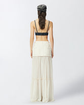 Gonna lunga in canvas e voile di cotone - | Pinko