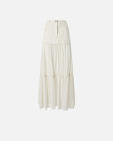 Gonna lunga in canvas e voile di cotone - | Pinko