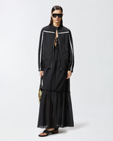 Vestito lungo smanicato in cotone con scollo - | Pinko