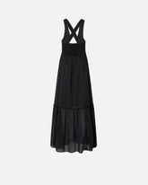 Vestito lungo smanicato in cotone con scollo - | Pinko