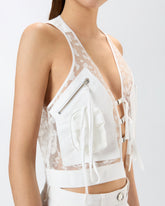 Gilet multitasche in leggera organza stampata - | Pinko