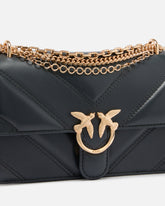 Mini Love Bag One shoulder bag in chevron leather and nappa with triple chain - | Pinko