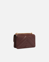 Τσάντα ώμου Mini Love Bag One από δέρμα και nappa με σχέδιο ζιγκ-ζαγκ και τριπλή αλυσίδα - Κόκκινο | Pinko