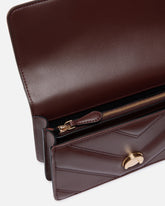 Τσάντα ώμου Mini Love Bag One από δέρμα και nappa με σχέδιο ζιγκ-ζαγκ και τριπλή αλυσίδα - Κόκκινο | Pinko