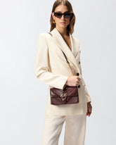 Sac porté épaule Mini Love Bag One en cuir et cuir nappa à chevrons et triple chaîne - | Pinko