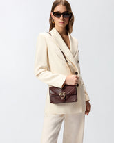 Mini Love Bag One shoulder bag in chevron leather and nappa with triple chain - | Pinko