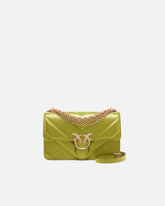 Sac porté épaule Mini Love Bag One en cuir et cuir nappa à chevrons et triple chaîne - | Pinko
