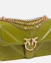 Μικρή τσάντα ώμου Mini Love Bag One από δέρμα και σεβρόν nappa δέρμα με τριπλή αλυσίδα - | Pinko