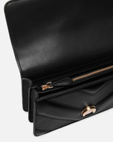 Τσάντα ώμου Mini Love Bag One από δέρμα και nappa με σχέδιο ζιγκ-ζαγκ και τριπλή αλυσίδα - Μαύρο | Pinko