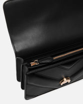 Mini Love Bag One shoulder bag in chevron leather and nappa with triple chain - Black | Pinko