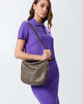 Small leather hobo bag with Love Birds logo - | Pinko