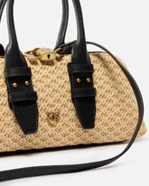 Kleine Handtasche Escape Bag Horizontal aus Bast - Beige | Pinko