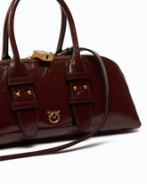 Bolso de mano pequeño Escape Bag Horizontal de piel new shiny - Rojo oscuro | Pinko