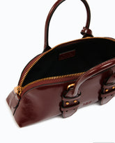Bolso de mano pequeño Escape Bag Horizontal de piel new shiny - Rojo oscuro | Pinko