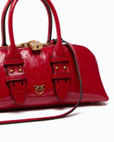 Bolso de mano pequeño Escape Bag Horizontal de piel new shiny - Rojo | Pinko