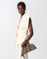 Borsa Escape Bag piccola in pelle - Beige | Pinko