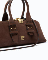 Mała skórzana torebka Escape Bag - Brązowy | Pinko