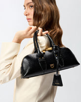 Borsa piccola a mano Escape Bag Horizontal in pelle bottalata - Nero | Pinko