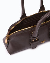 Escape Bag Horizontal small handbag in full-grain leather - Brown | Pinko