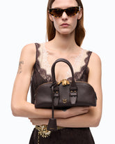 Escape Bag Horizontal small handbag in full-grain leather - Brown | Pinko