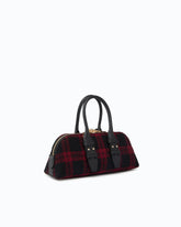 Borsa a mano piccola Escape Bag Horizontal in tweed e pelle - Multicolor Nero-Rosso | Pinko