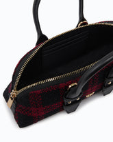 Borsa a mano piccola Escape Bag Horizontal in tweed e pelle - Multicolor Nero-Rosso | Pinko