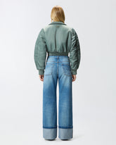 Bomber corto in raso tecnico - | Pinko