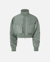 Short technical satin bomber jacket - | Pinko