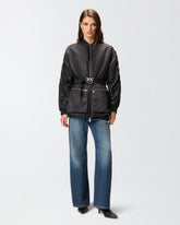 Bomber long en satin technique - | Pinko