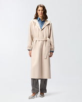 Long double cloth coat with belt - | Pinko
